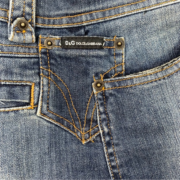 Dolce & Gabbana I ❤️ D&G Vintage Denim Knee Length Pencil Skirt Size Small - Picture 8 of 13